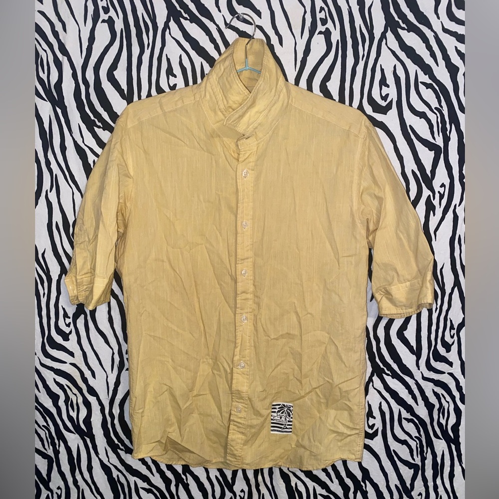 VAROSH 3/4-sleeve button-up, yellow